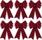 6 Pack Christmas Wreath Bow 9 x 12 Inches Red Bows Christmas Tree Bows Xmas Bows Decoration for Indoor and Outdoor (Red + Black)
